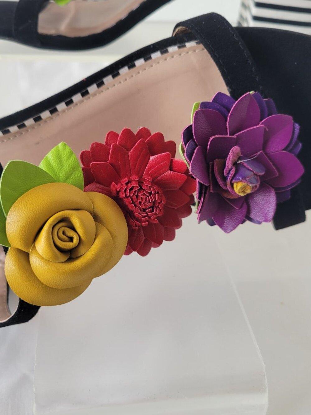 Betsey Johnson "Adde" Floral Block Heel Sandals – Size 9 - Picture 2 of 16